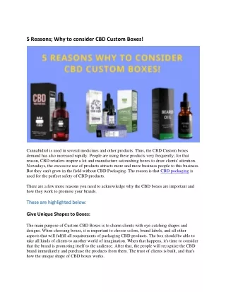 5 Reasons_ Why to consider CBD Custom Boxes!