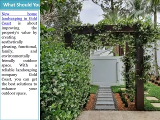 What Should You Know About New Home Landscaping in Gold Coast