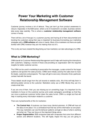 power your marketing with customer relationship