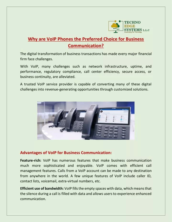 why are voip phones the preferred choice