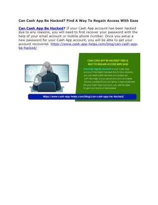 can cash app be hacked find a way to regain