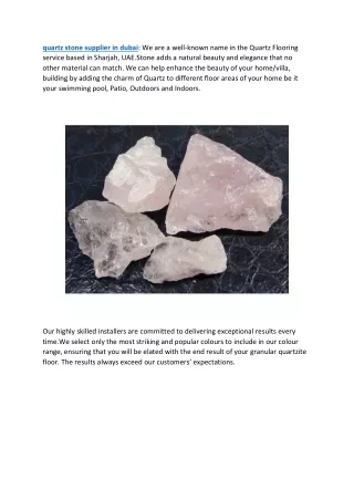 quartz stone supplier in dubai