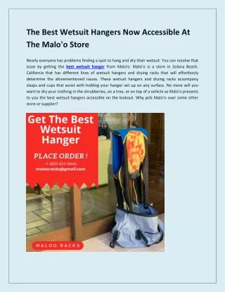 The Best Wetsuit Hangers Now Accessible At The Malo'o Store