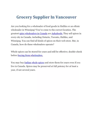 Aahafoods Foods Company - Wholesale Food Distributor & Grocery Supplier in Vanco