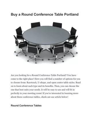 Buy a Round Conference Table Portland