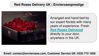 Red Roses Delivery UK | Envierosesprestige