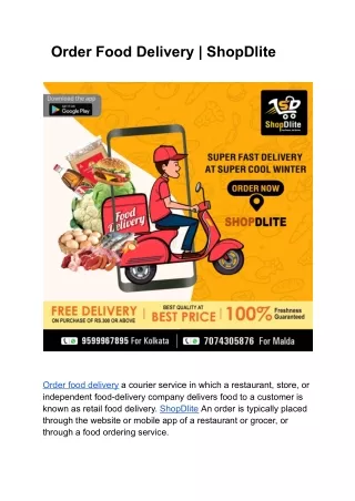 Order Food Delivery | ShopDlite
