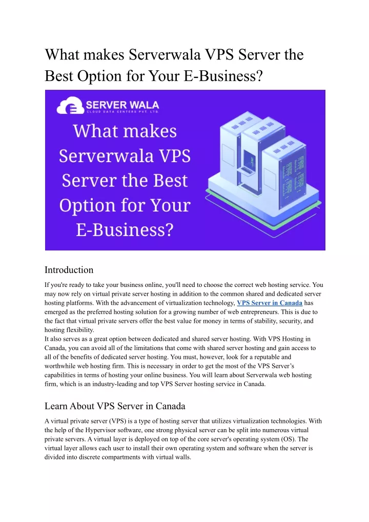 what makes serverwala vps server the best option