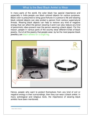 what is the best black anklet to wear