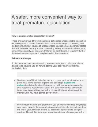a safer more convenient way to treat premature