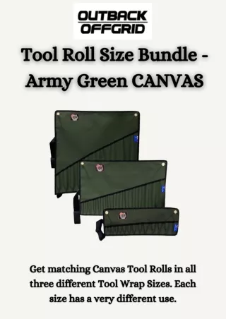 Purchase Army Green Canvas Tool Roll Bundle  Outback Offgrid