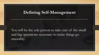 defining self management