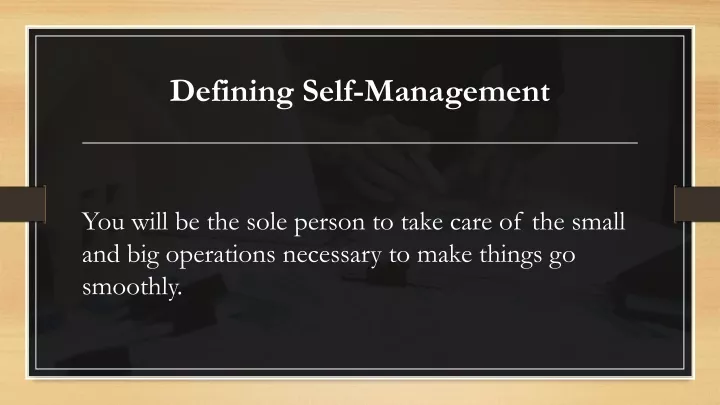 defining self management
