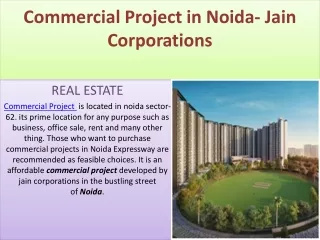 Commercial Project in Noida- Jain Corporations
