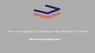 how is the quality of education at the university of derby