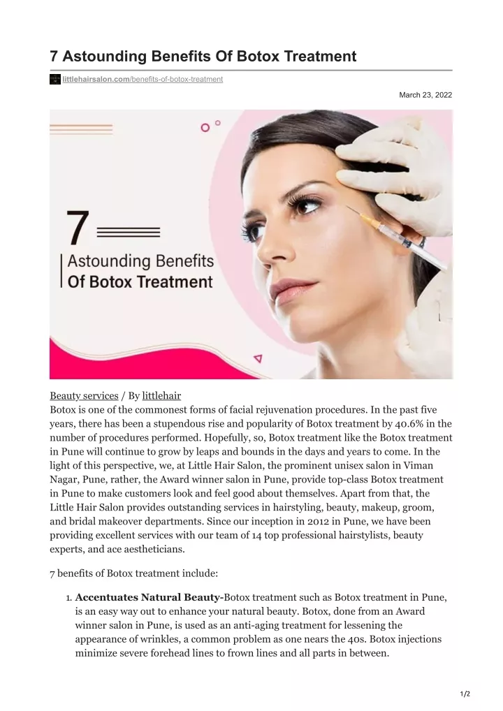 7 astounding benefits of botox treatment