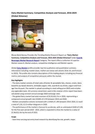 dairy market summary competitive analysis