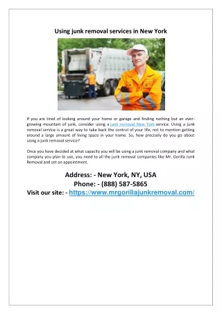 using junk removal services in new york