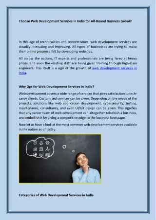 Web Development Services in India