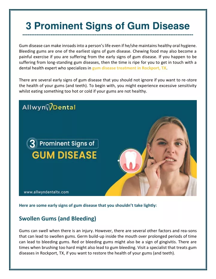 3 prominent signs of gum disease