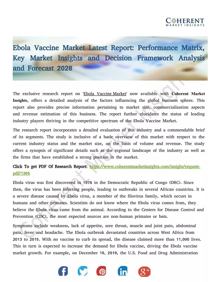 ebola vaccine market latest report performance