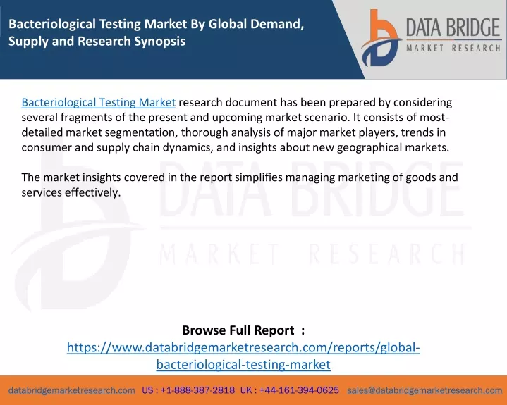 bacteriological testing market by global demand