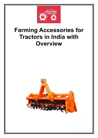 Farming Accessories For Tractors in India with Overview