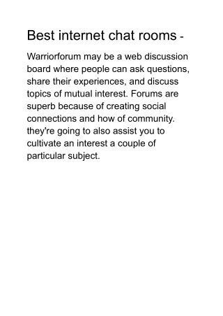 best internet chat rooms