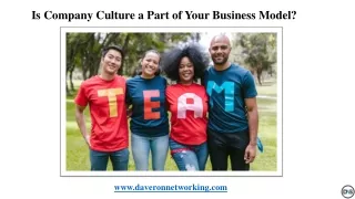 is company culture a part of your business model