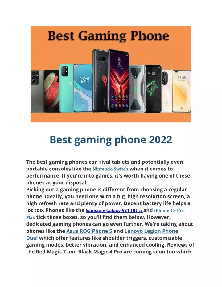 best gaming phone 2022