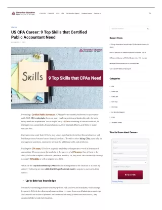 US CPA Career: 9 Top Skills that Certified Public Accountant Need