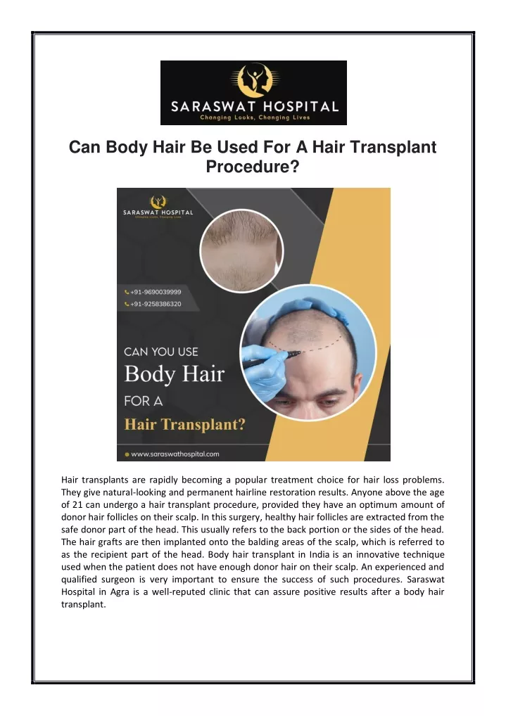 can body hair be used for a hair transplant