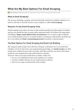 what are my best options for email scraping