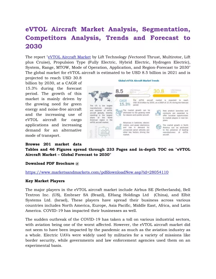 evtol aircraft market analysis segmentation