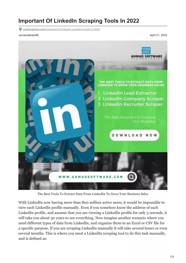 important of linkedin scraping tools in 2022