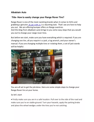 How to easily change your Range Rover Tire?
