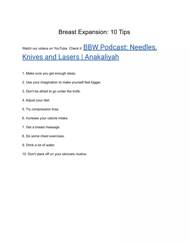 breast expansion 10 tips