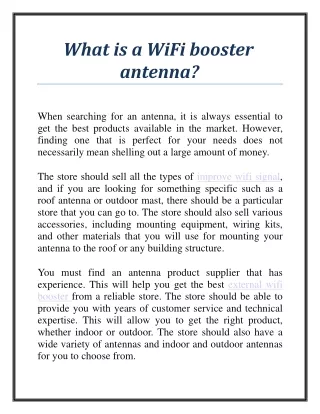what is a wifi booster antenna