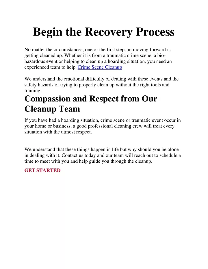 begin the recovery process