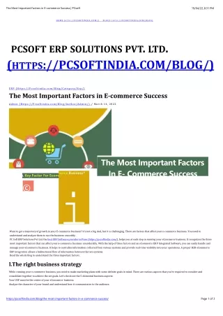The-Most-Important-Factors-in-E-commerce-Success by PCsoft