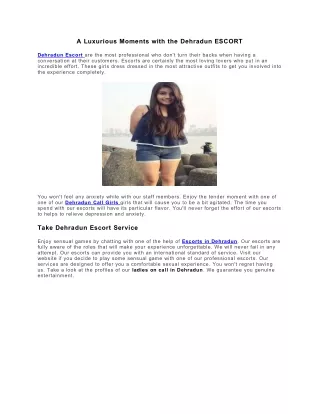 A Luxurious Moments with the Dehradun ESCORT