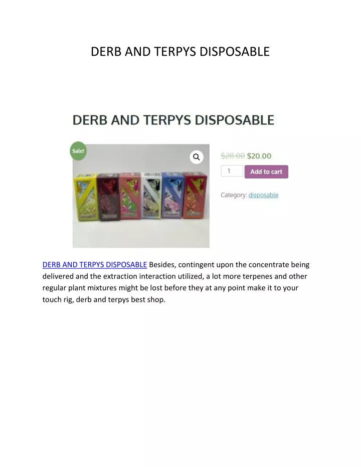 derb and terpys disposable
