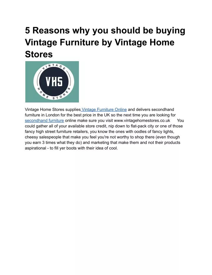 5 reasons why you should be buying vintage