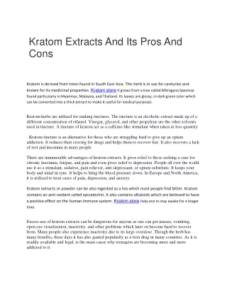 kratom extracts and its pros and cons