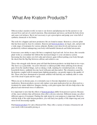 what are kratom products