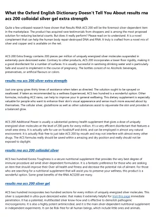 5 Cliches About results rna acs 200 You Should Avoid