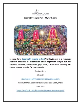 Jaganath Temple Puri | Myfayth.com