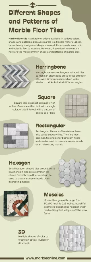 Different Shapes and Patterns of Marble Floor Tiles