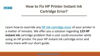 HP Printer Instant Ink Cartridge Error