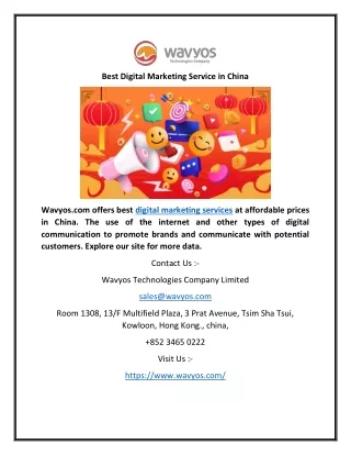 Best Digital Marketing Service in China